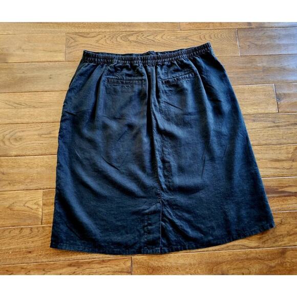 L.L Bean Vintage 100% Linen Skirt Size 22W Black A-Line - Picture 4 of 7